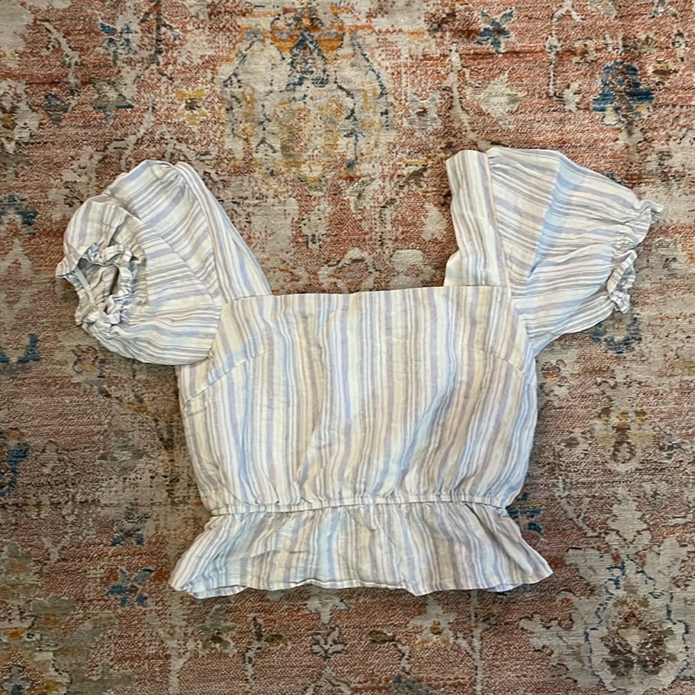 Linen Peplum Top